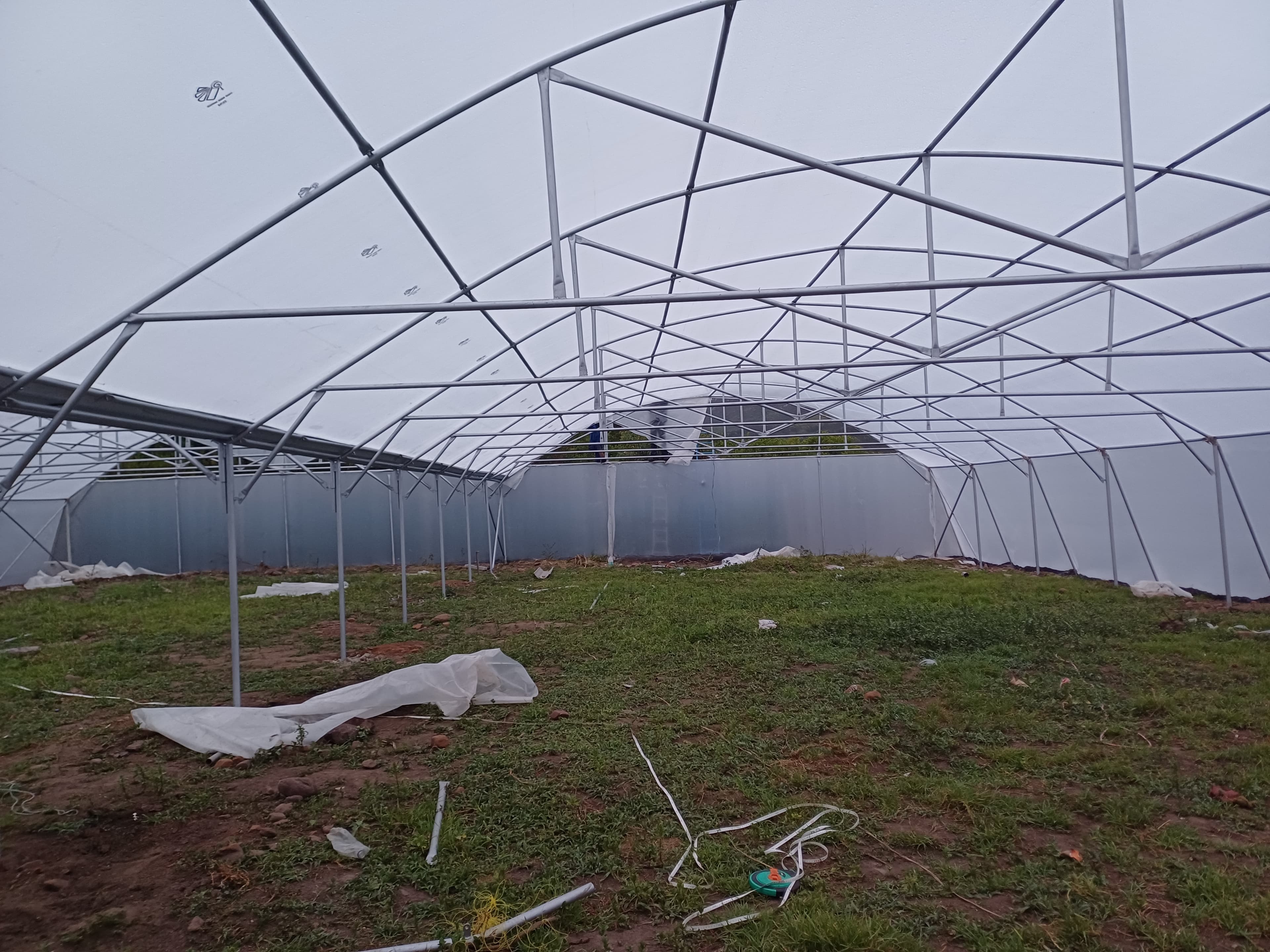 Greenhouse tunnel installation progress